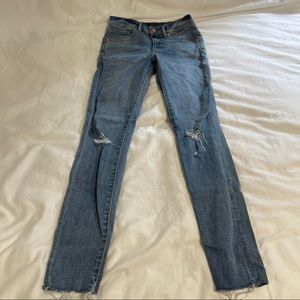 Express mid rise skinny ripped jeans 00R